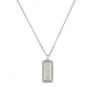Montana Cross Cut Floral Portrait Necklace