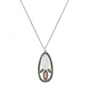 Montana Silver Cross Cut Prairie Fire Necklace