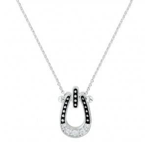 Montana Silver Studded Ice Horseshoe Necklace