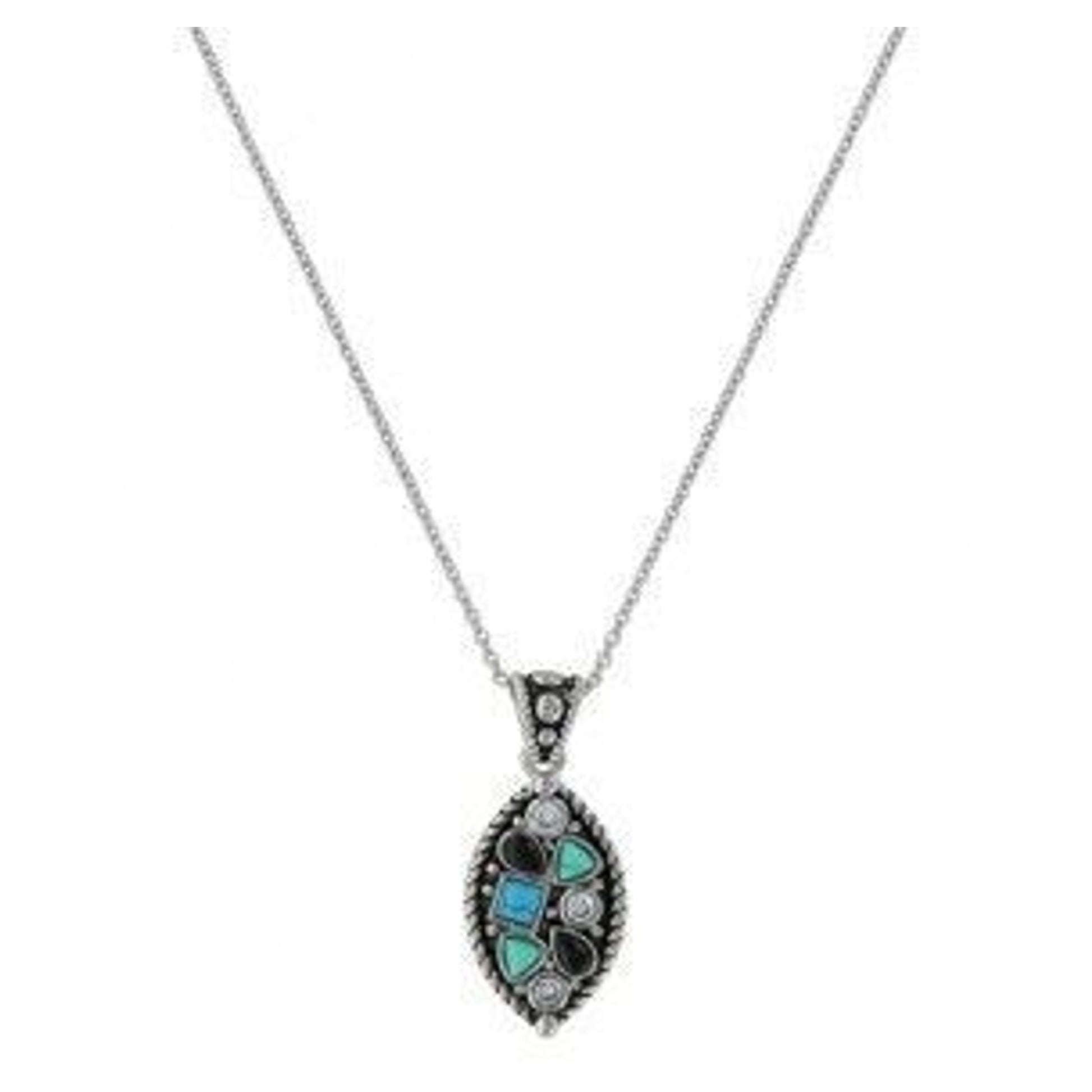 Canyon River Rock Marquis Necklace 0.68x1.5x19 Sil