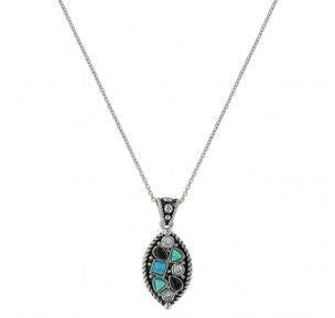 Canyon River Rock Marquis Necklace 0.68x1.5x19 Sil