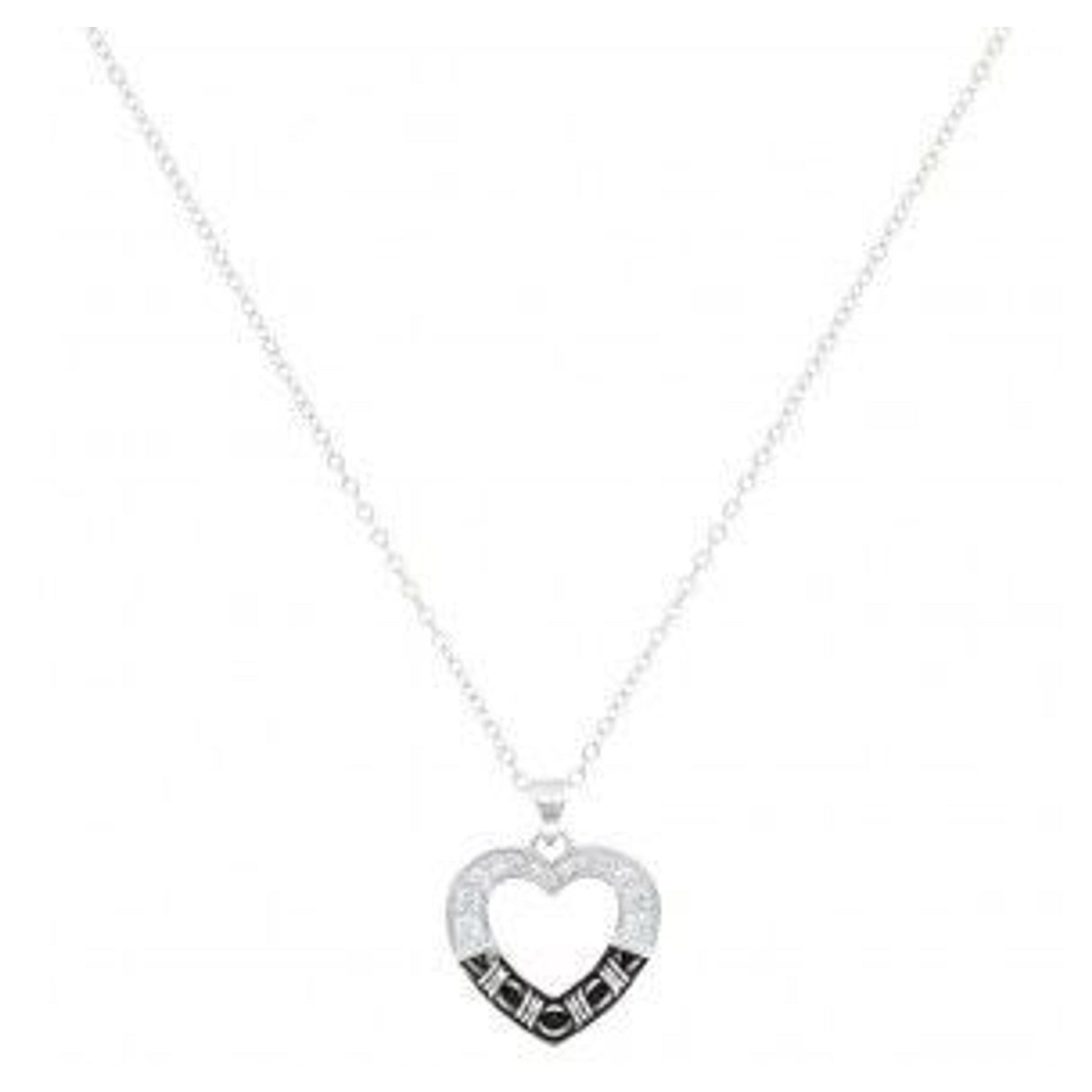 Dazzling Barbed Wire Heart Necklace 1.25 x1.37x19