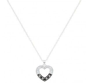 Dazzling Barbed Wire Heart Necklace 1.25 x1.37x19