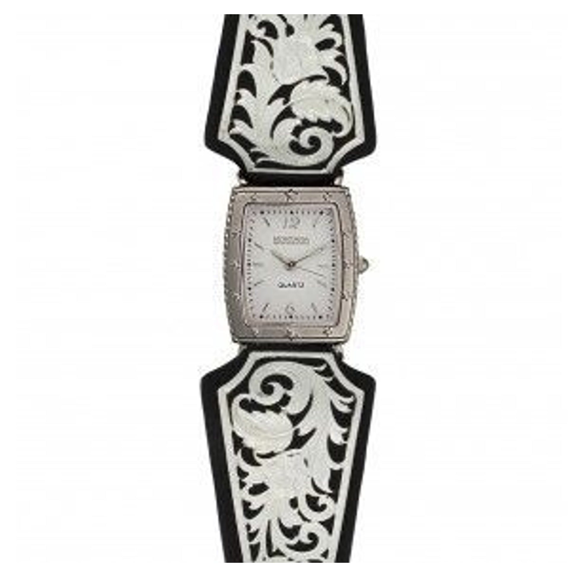 MontanaSilver LeatherCut Floral Scroll DressWatch