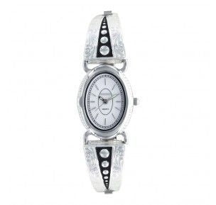 Silver Pin Points Expansion Band Watch 0.67 x1.32