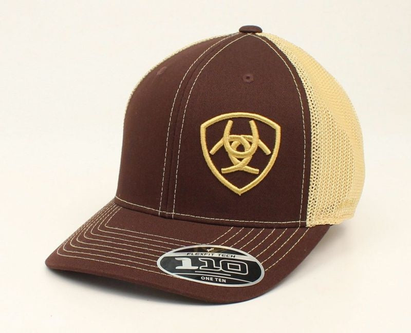 Ariat Men Logo Offset Flex Fit One Ten Ball Cap Br