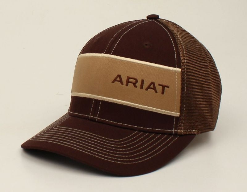 Ariat Mens Wide Patch Offset Text Logo Ball Cap Br