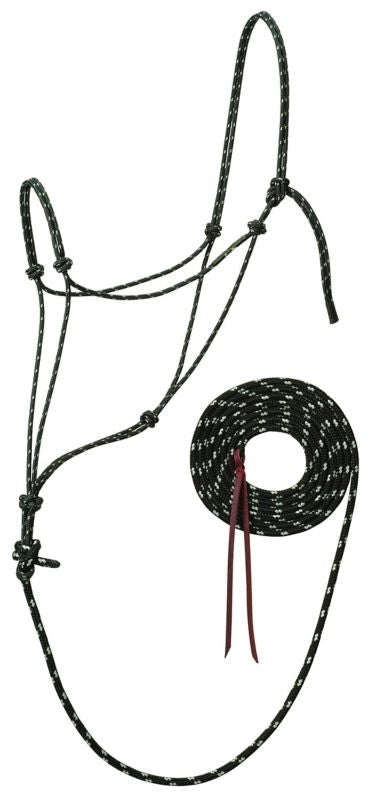 Weaver Reflective Rope Halter with Lead 12 Black