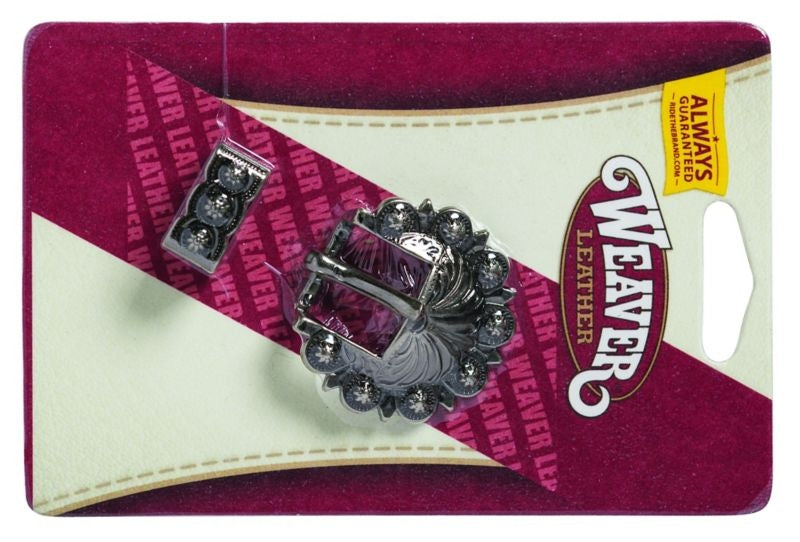 Weaver Berry Concho Buckle And Loop Set 3/4 Nickel