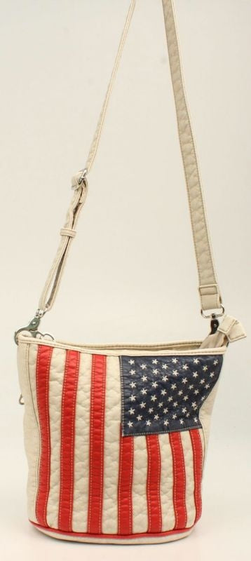 Nocona Americana American Flag Bucket BagBk/Wh