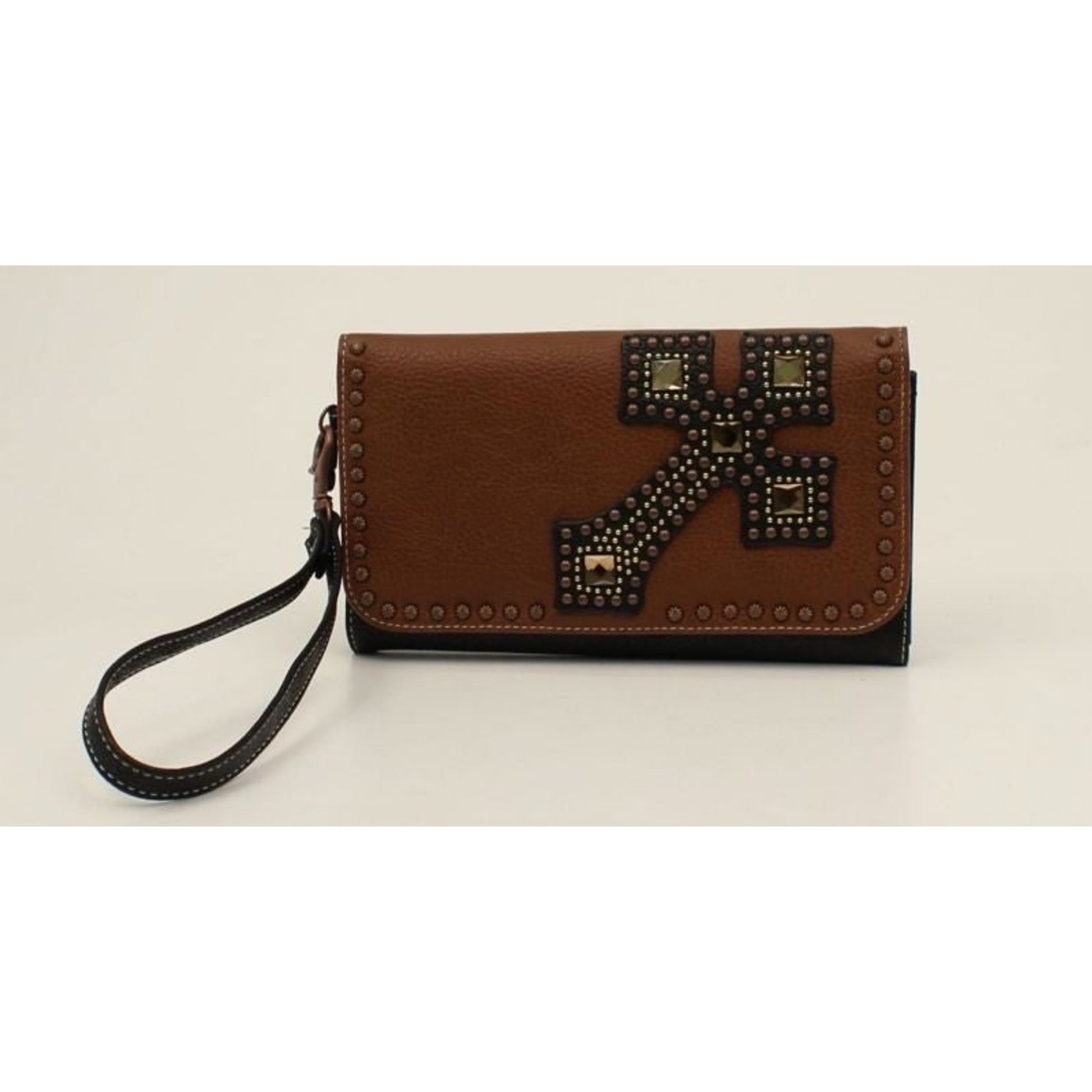 Nocona Delilah Nailhead And Cross ClutchBk/Wh