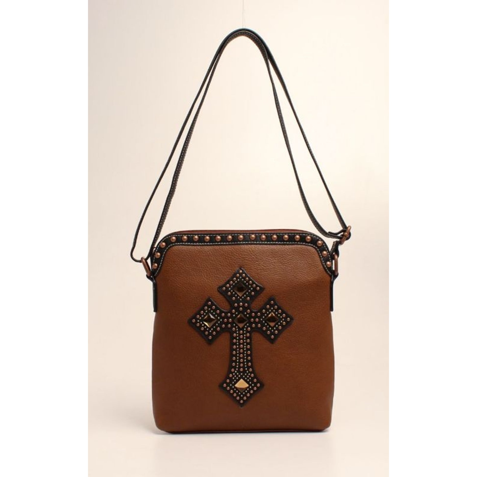 Nocona Delilah Nailhead And Cross MessengerBk/Wh