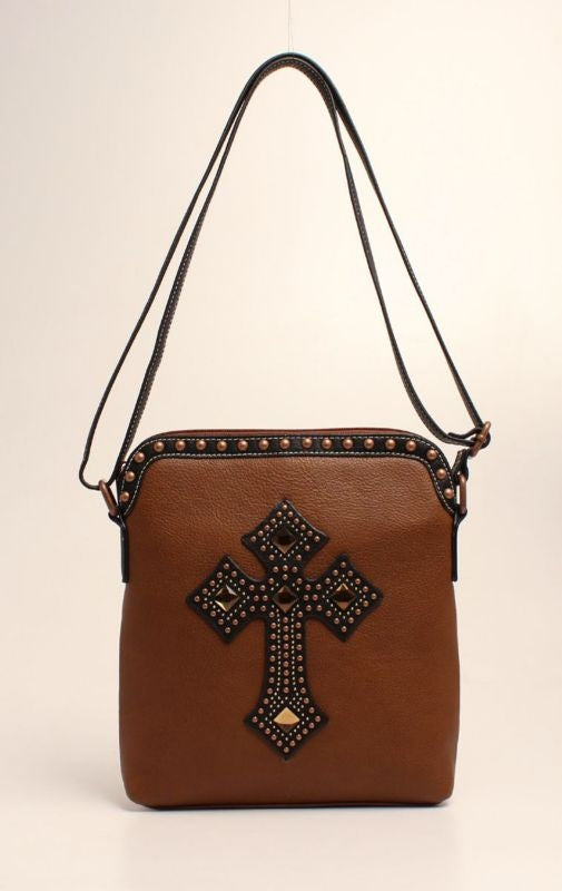 Nocona Delilah Nailhead And Cross MessengerBk/Wh