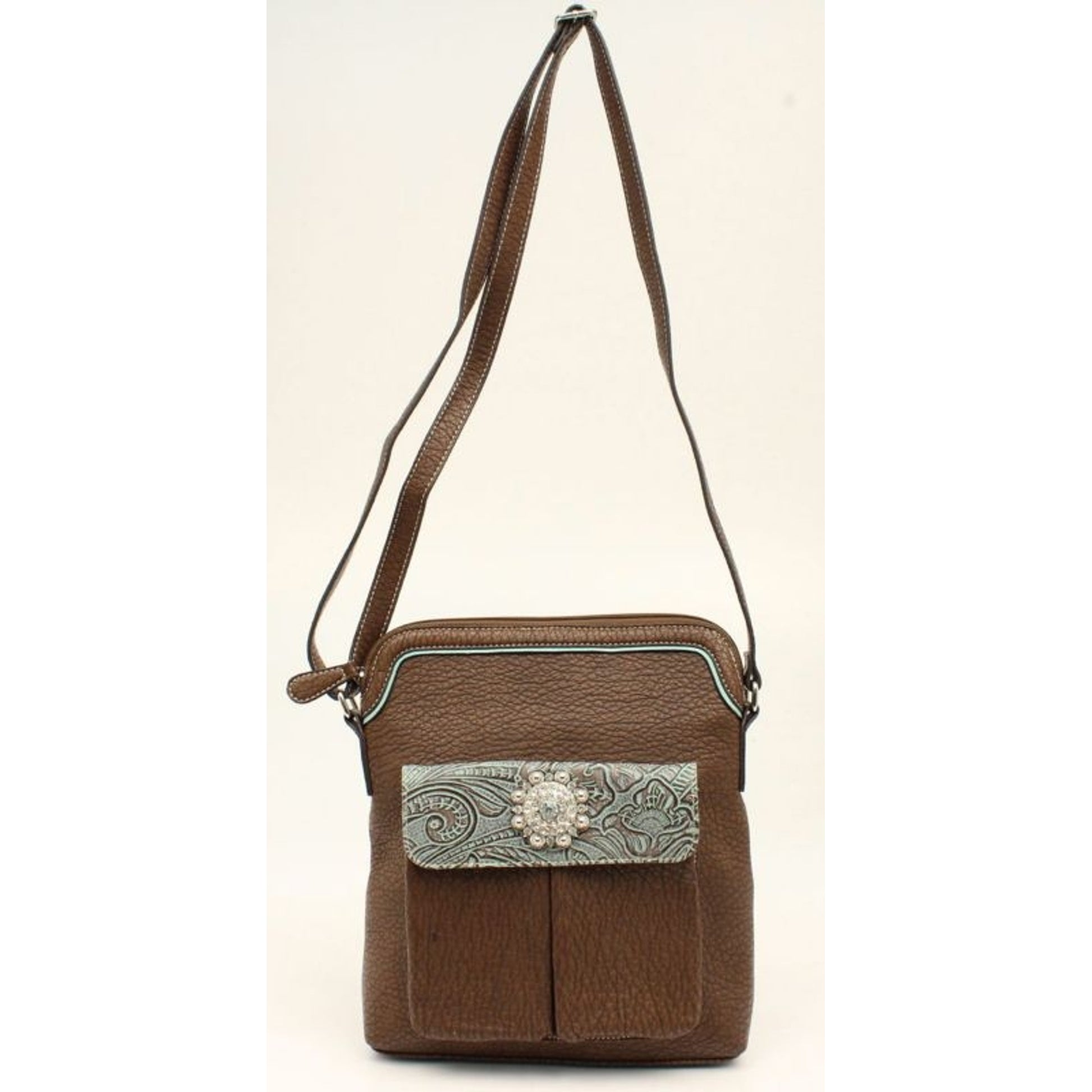 Nocona Myra Embossed Fringe And Concho Messenger
