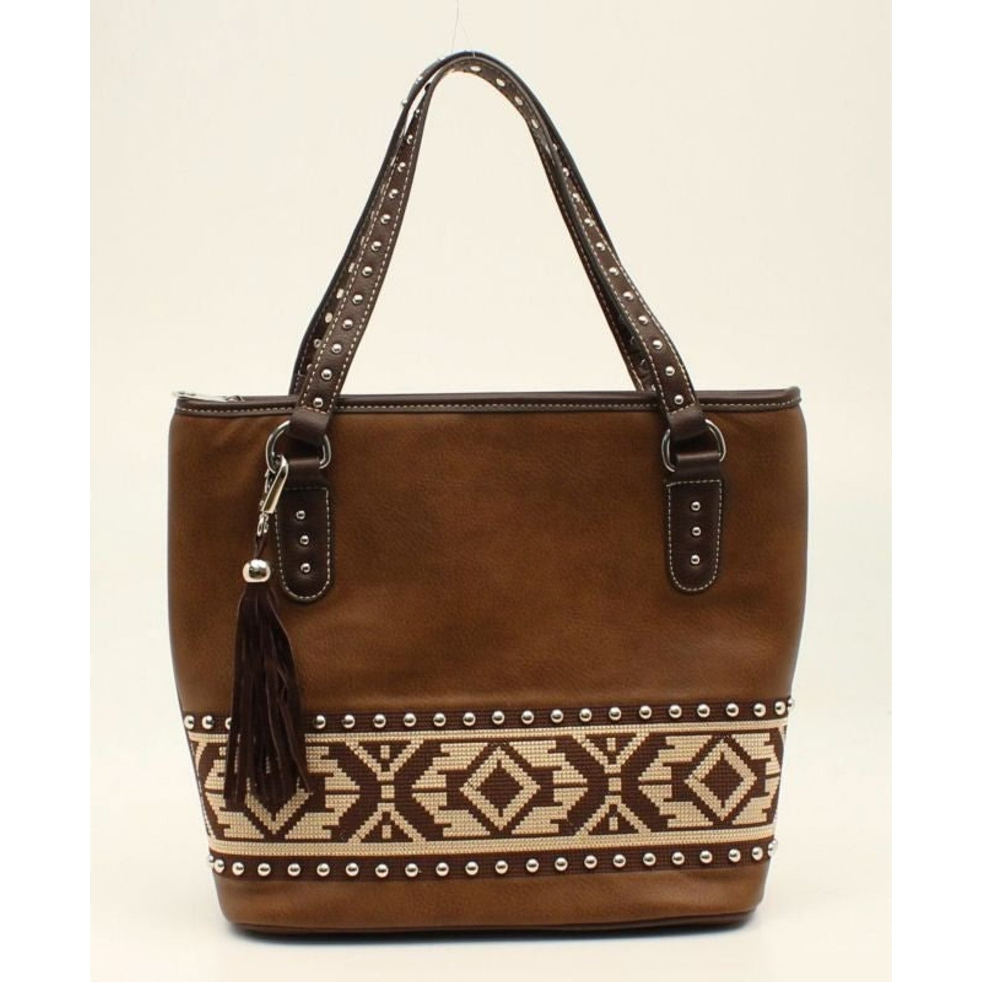 Nocona Shania Aztec Ribbon ToteBk/Wh