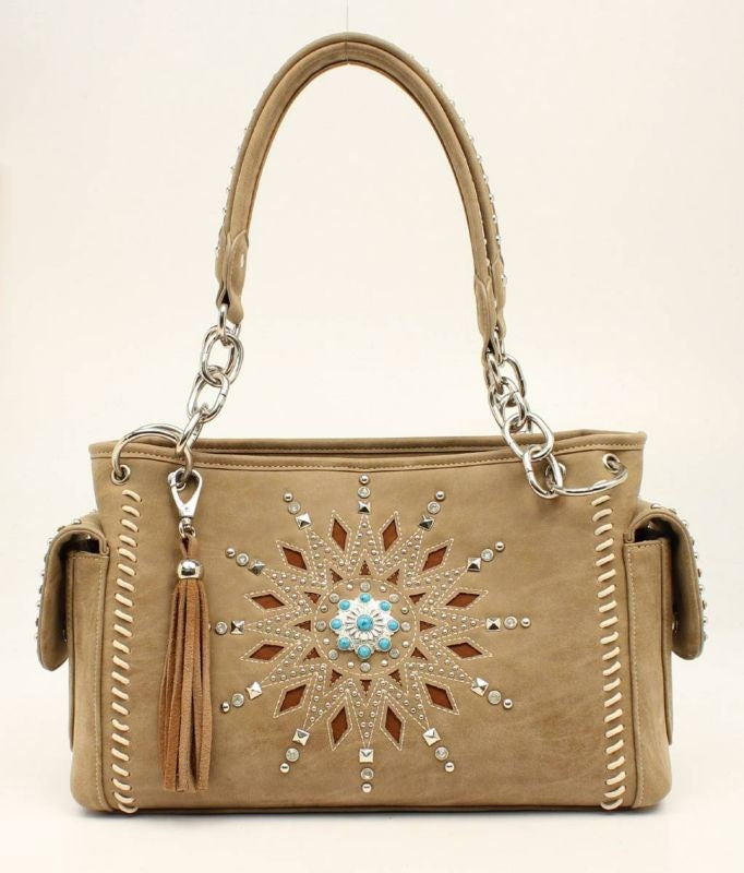 Nocona Stella Starburst Fringe Tassel Satchel