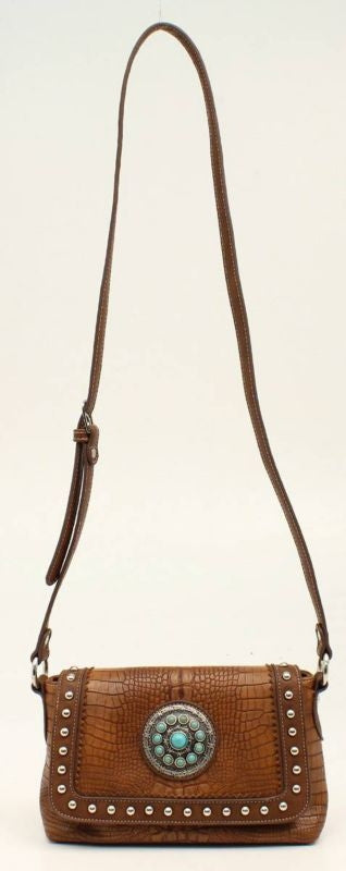 Charlotte Croc Nailhead Stone Concho Crossbody