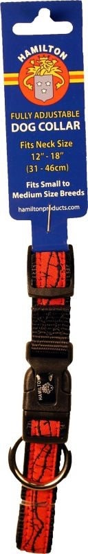 Ribbon Overlay Adj Dog Collar 5/8x12-18 Red