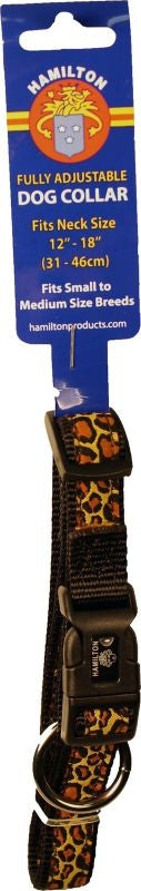 Ribbon Overlay Adj Dog Collar 5/8x12-18 Jaguar