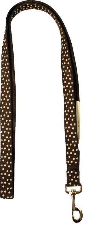 Ribbon Overlay Single Thick Dog Lead 5ft Bk