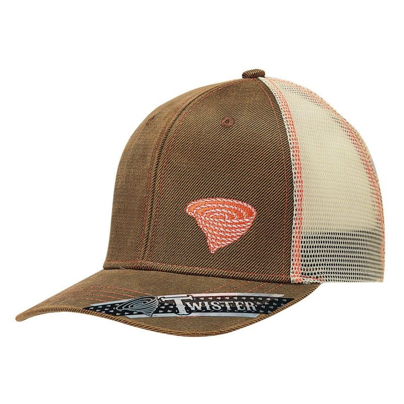 Twister Mens Offset Logo Oilskin Cap Orange