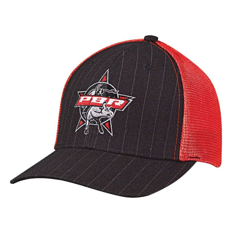 Pbr Mens Star Logo Pinstripe Cap Black Red