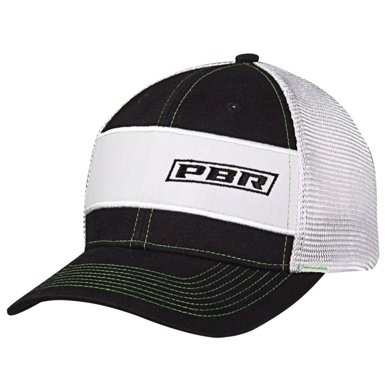 Pbr Mens Offset Text Cap Black White