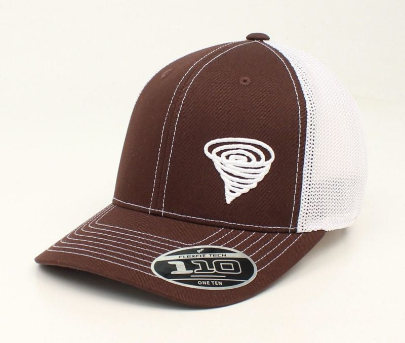 Twister Mens Offset Logo Mesh Flex Fit Cap Brown