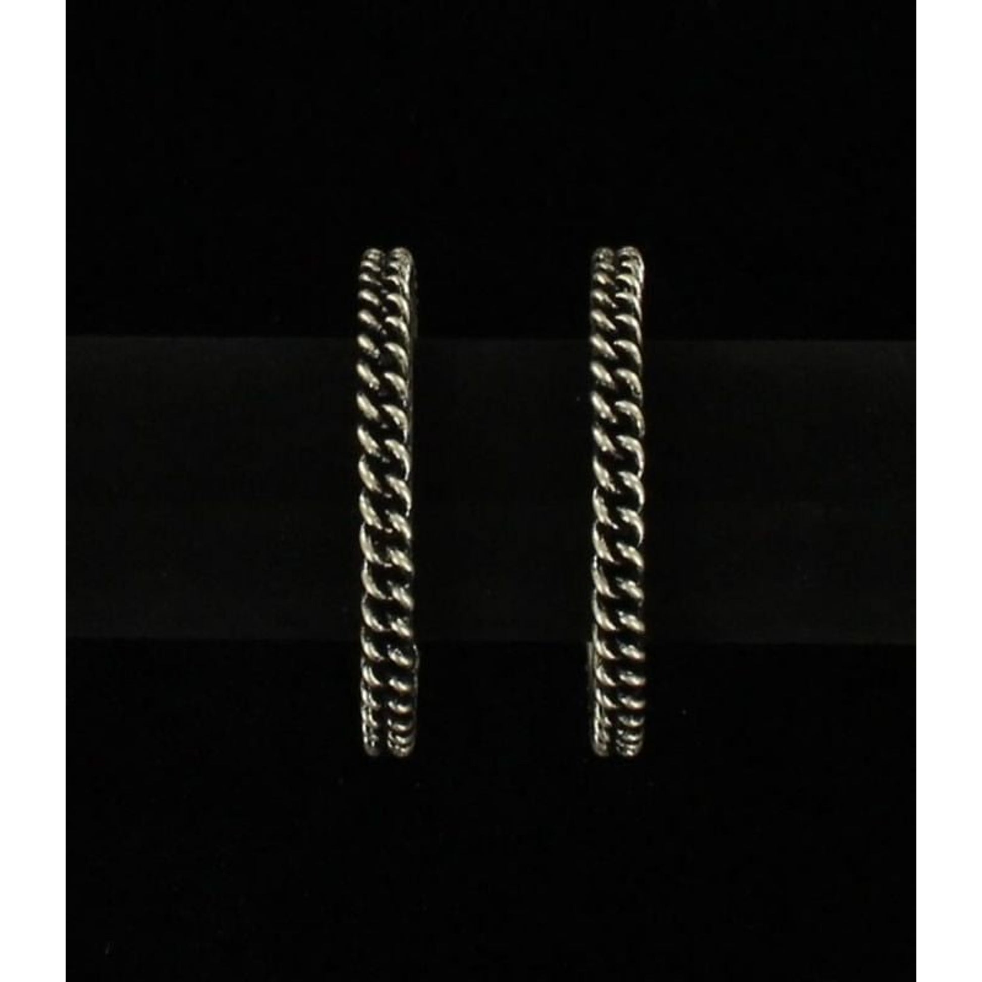 Blazin Roxx Rope Hoop EarringsBk/Wh