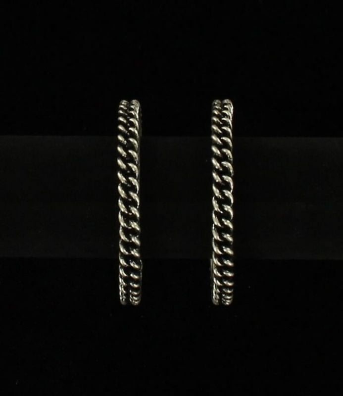 Blazin Roxx Rope Hoop EarringsBk/Wh