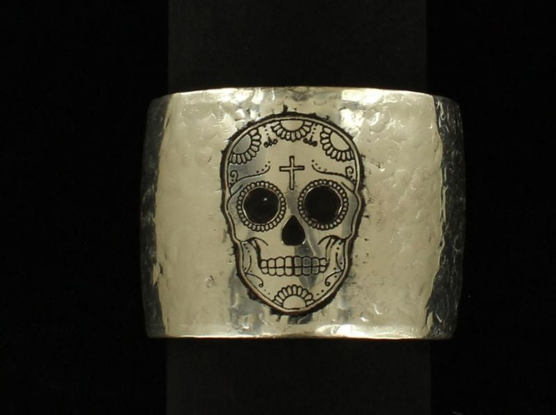 Blazin Roxx Skull Cuff BraceletBk/Wh