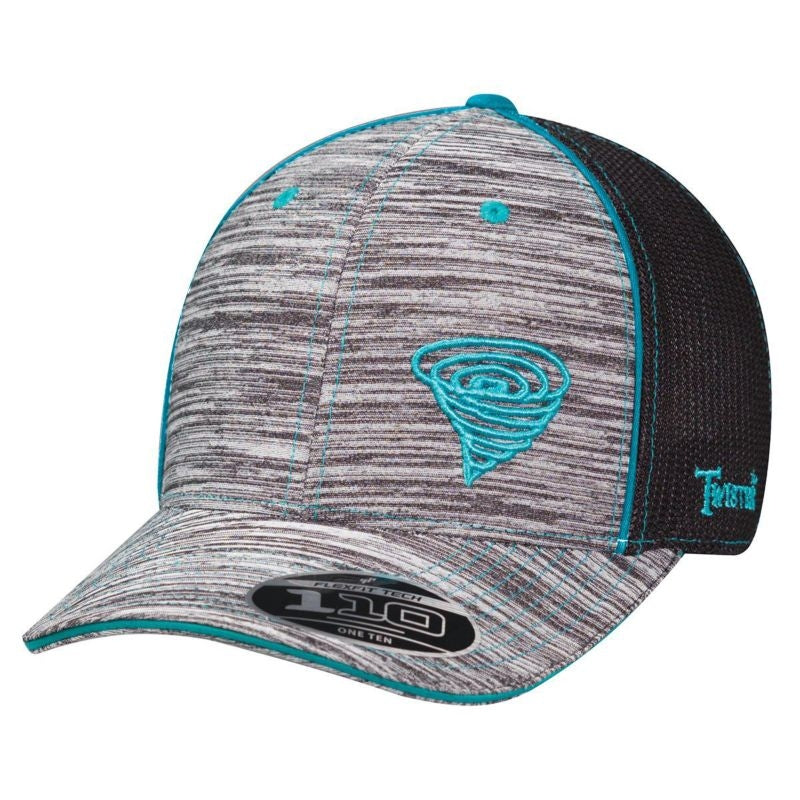 Twister Mens Heathered Logo Flexfit Hat Gry/Turq