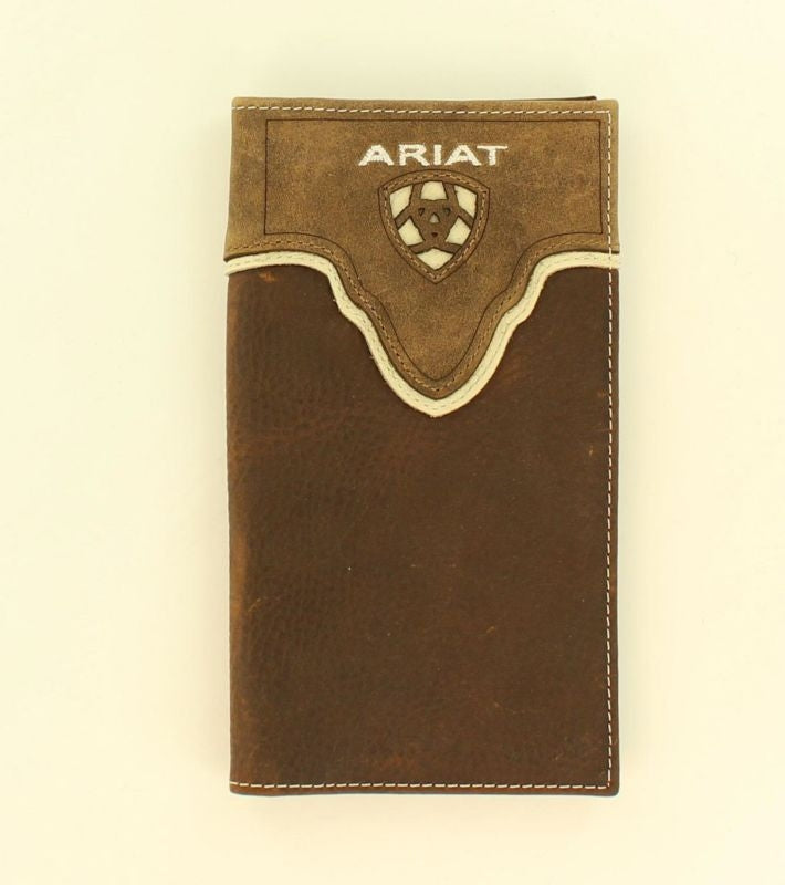 Ariat Rodeo Overlay Pierced Logo WalletBrown