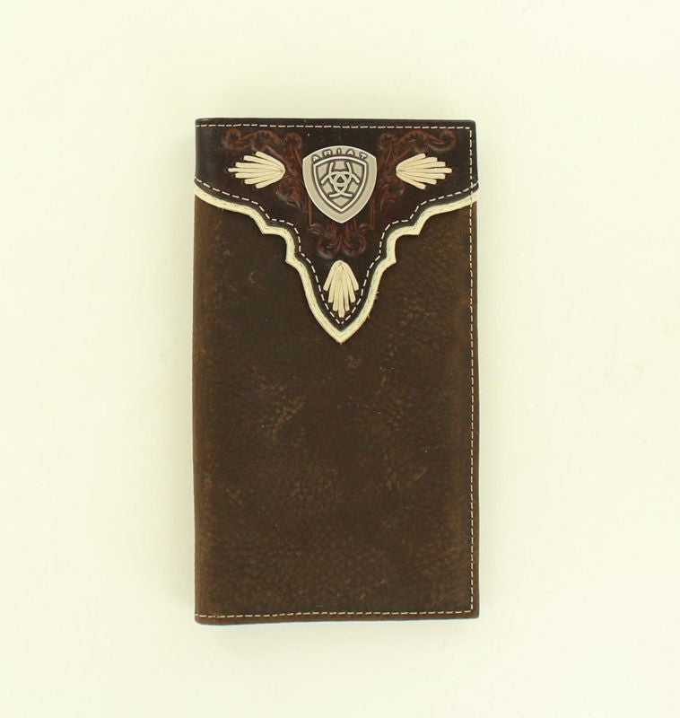 Ariat Rodeo Overlay Shield Concho WalletBrown