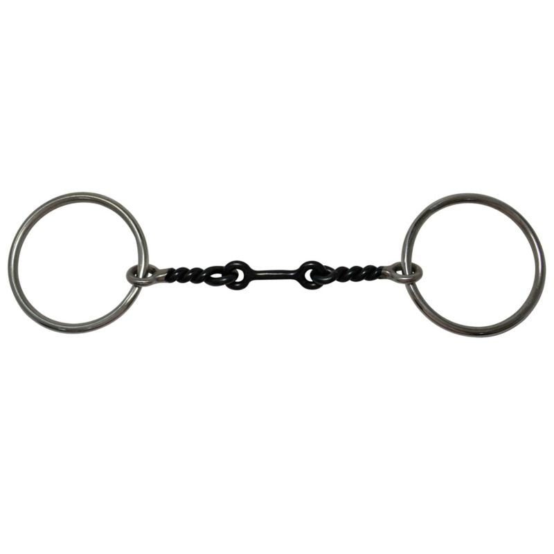 French Link Loose Twisted Ring Snaffle Bit 5