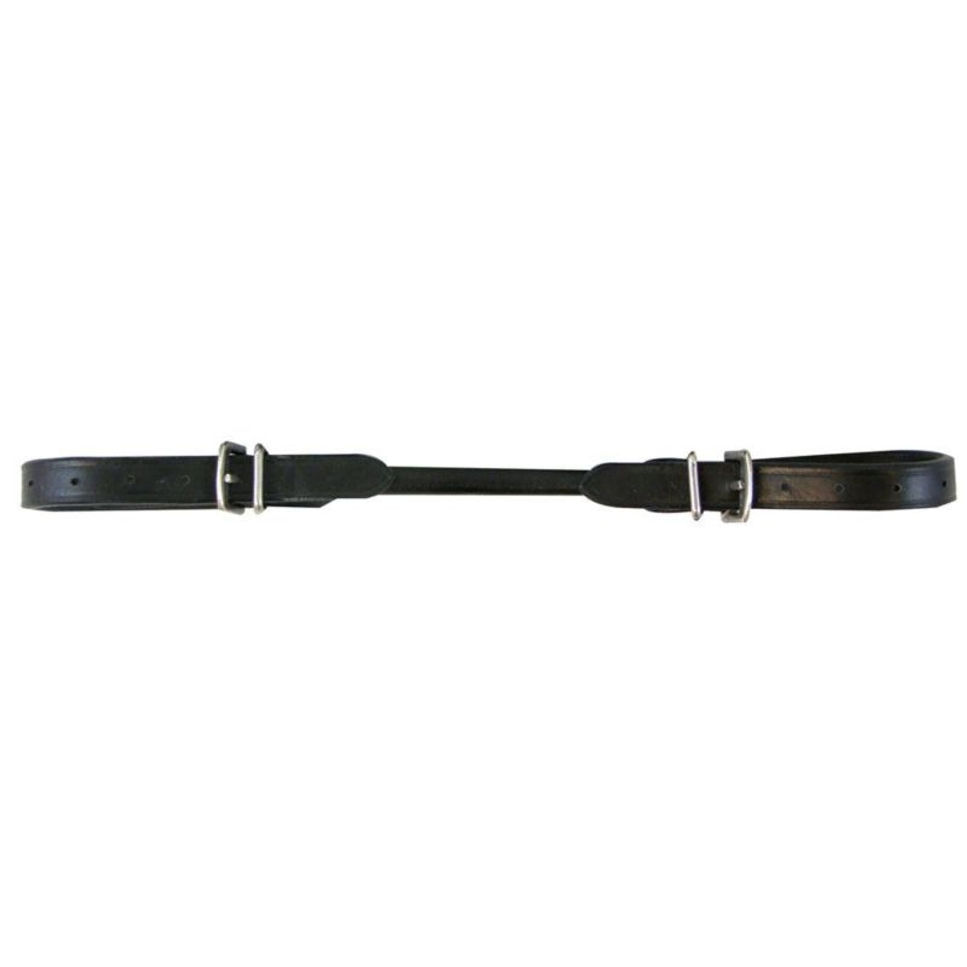 Rounded Leather Curb Strap Black