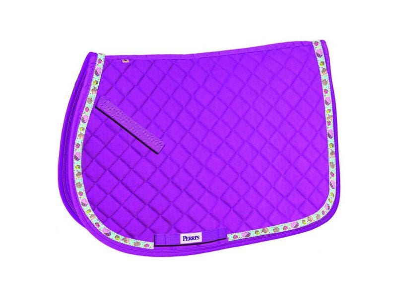 Pony Saddle Pad with Ribbon Trim Pony Raspberry