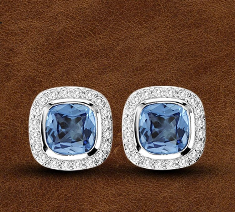 Kelly Herd Silver Contemporary Earrings Blue