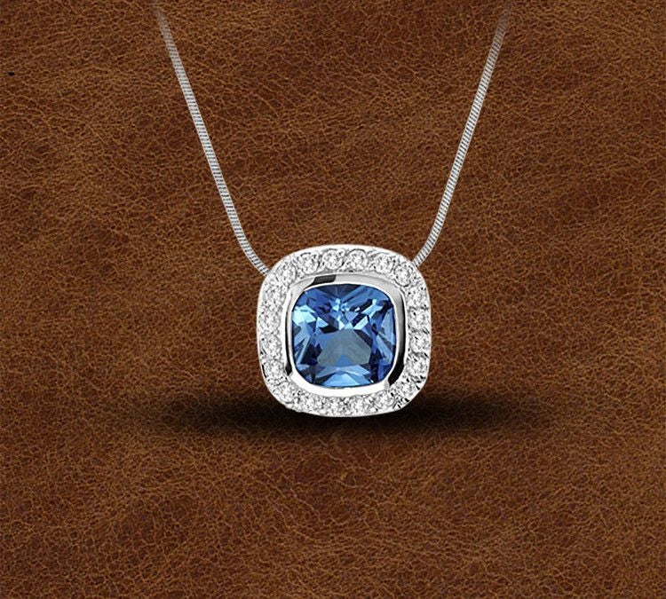 Kelly Herd Silver Contemporary Blue Pendant Blue