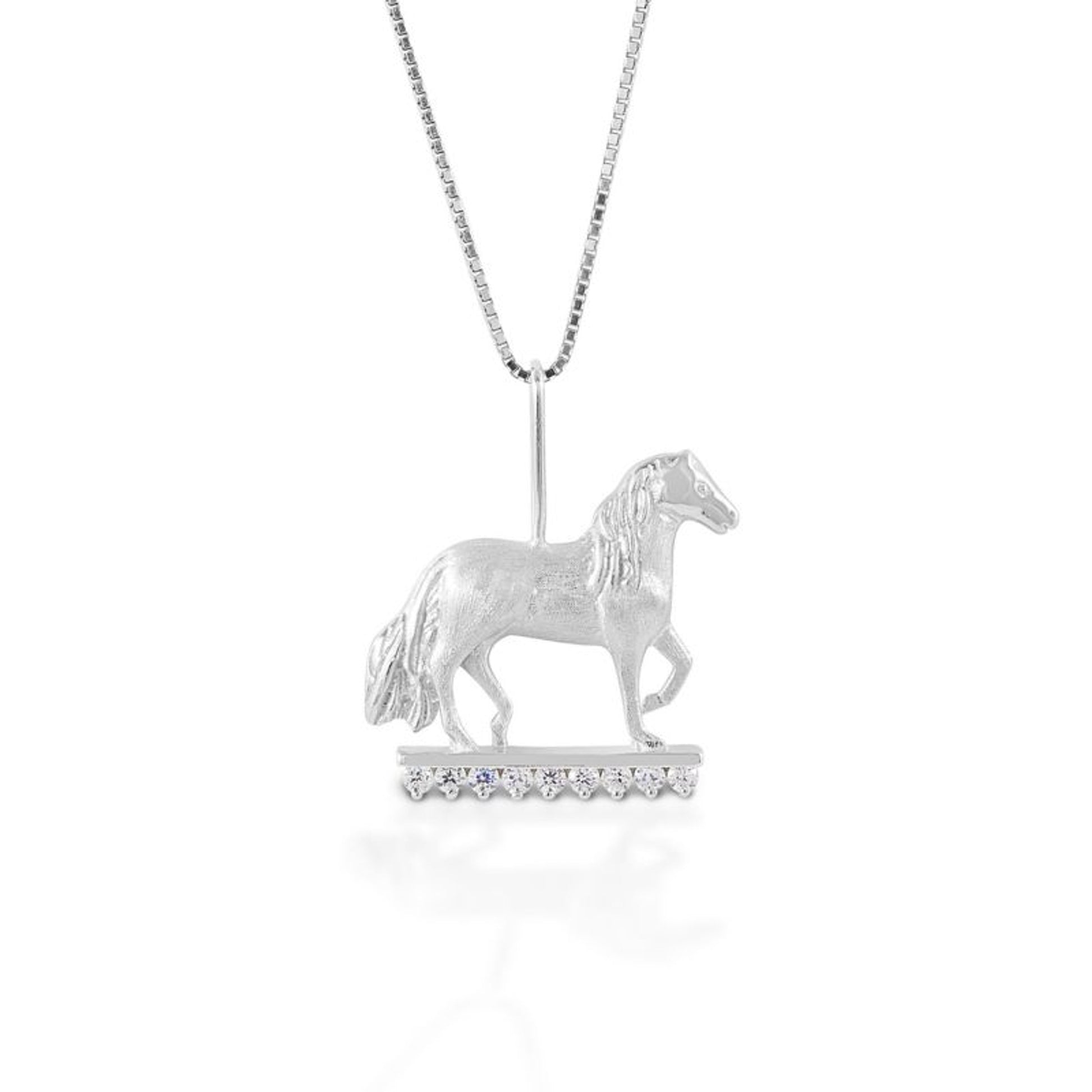 Kelly Herd Silver Paso Fino Pendant With Stones