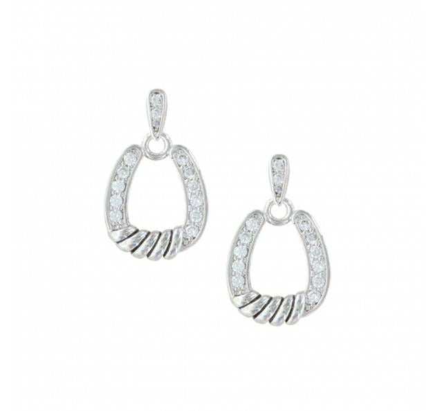 Montana Twisted Horseshoe Cubic Zirconia Earrings