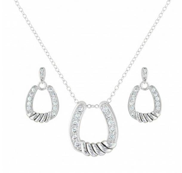 Montana Twist Horseshoe Cubic Zirconia Jewelry Set