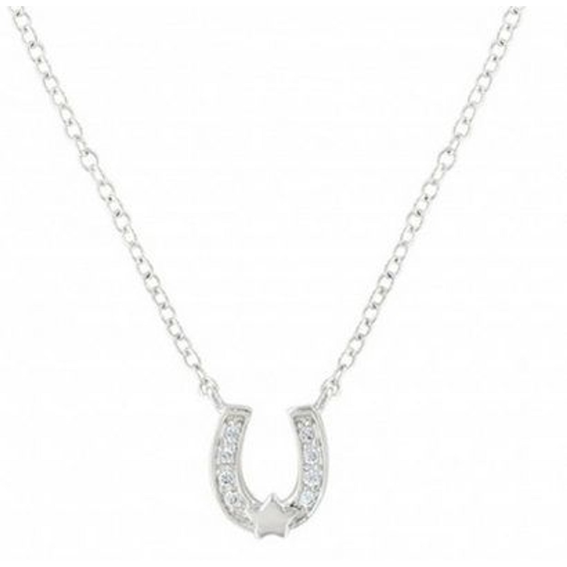 Lucky Star Mini Horseshoe Cubic Zirconia Necklace