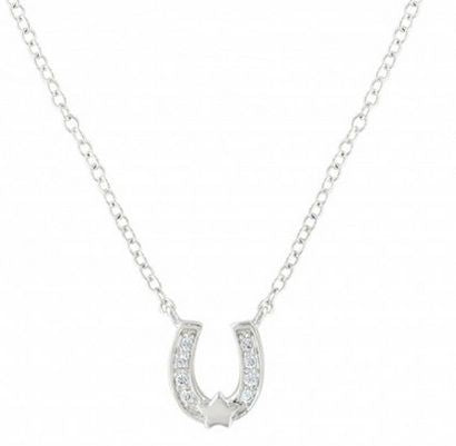 Lucky Star Mini Horseshoe Cubic Zirconia Necklace
