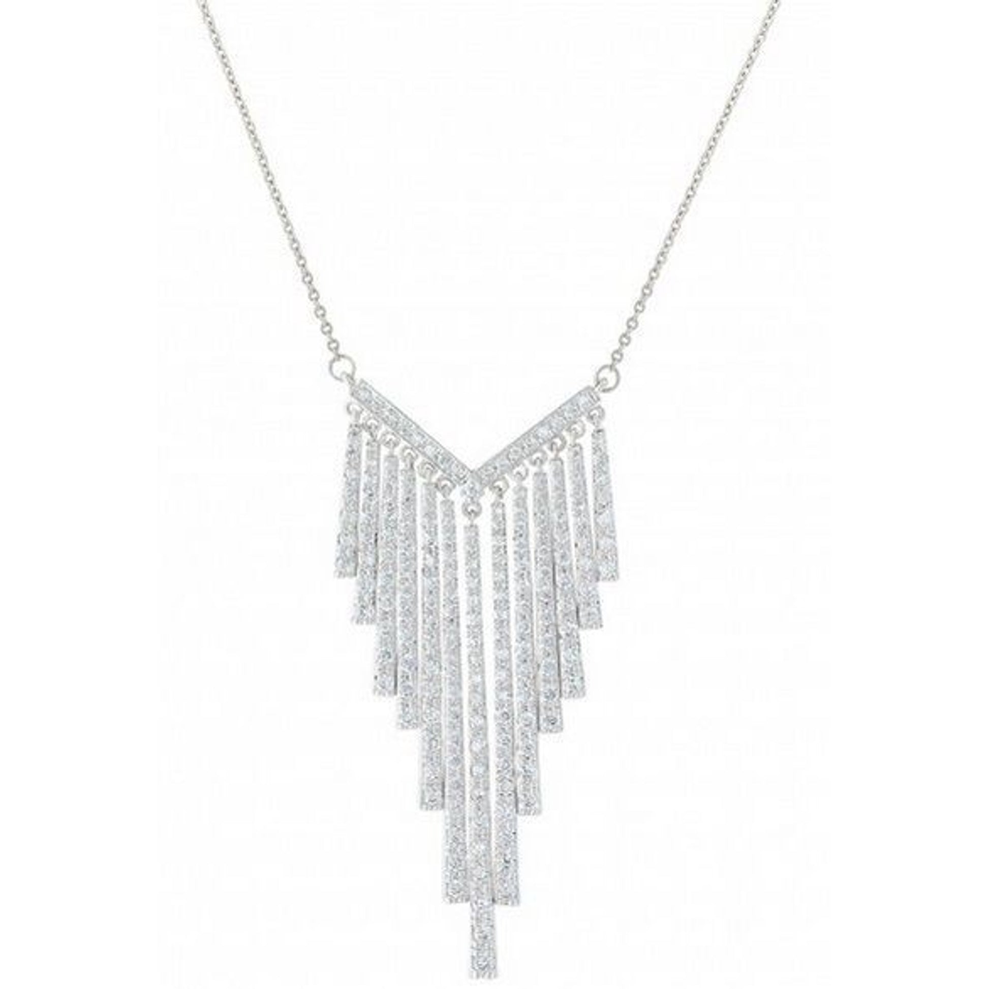 Chandelier Chevron Cubic Zirconia Necklace