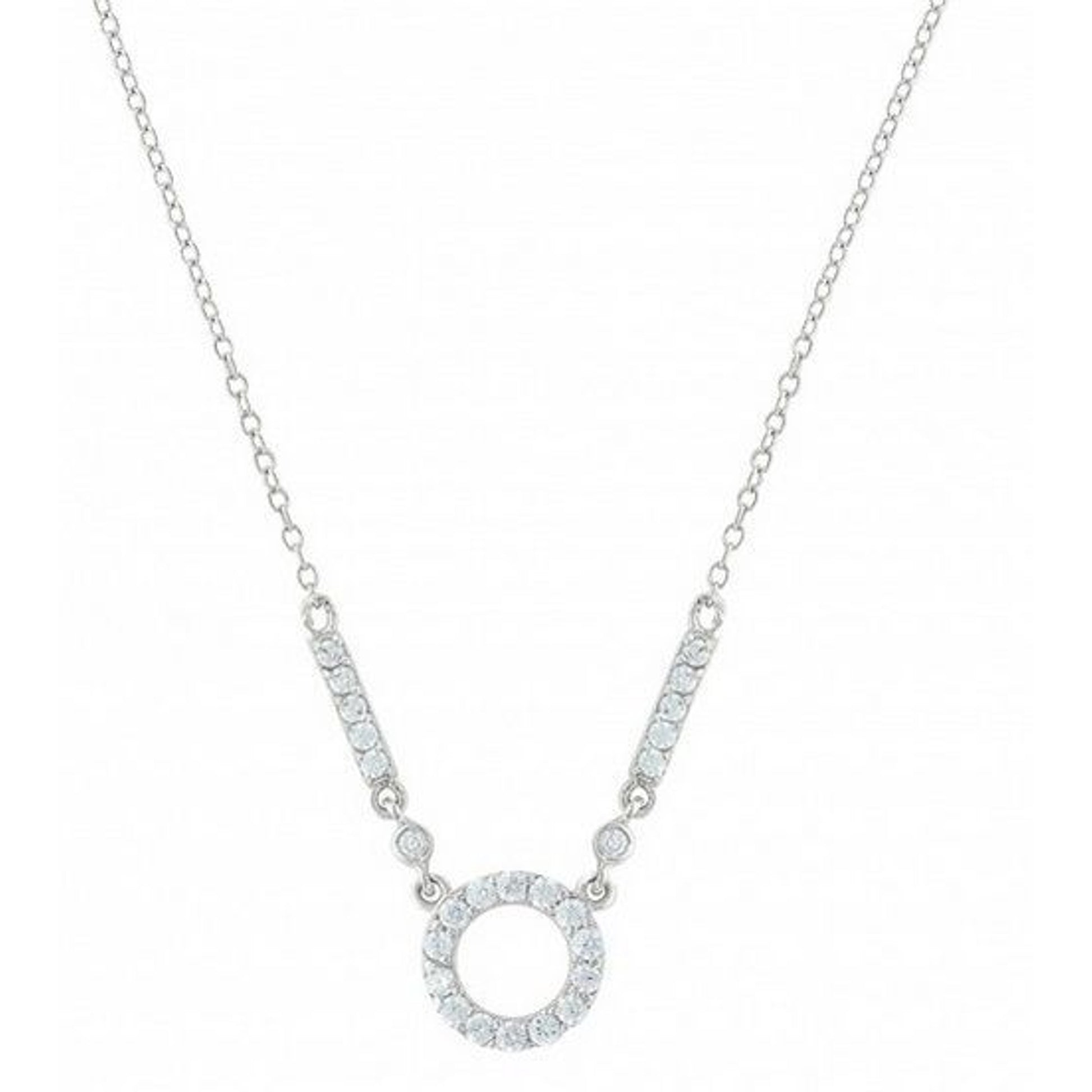 Bar Circle Bar Brand Cubic Zirconia Necklace