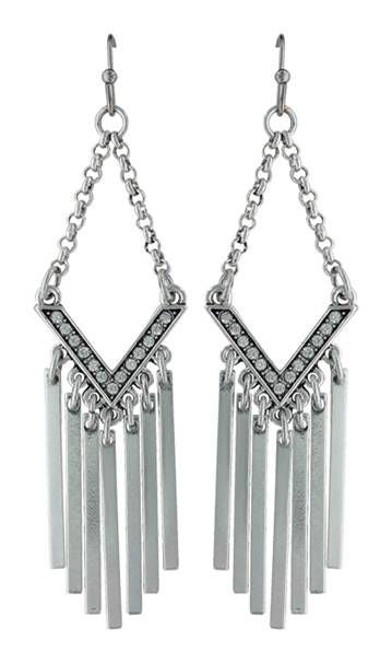 Rock 47 Retro Rhinestone/Fringe Earrings