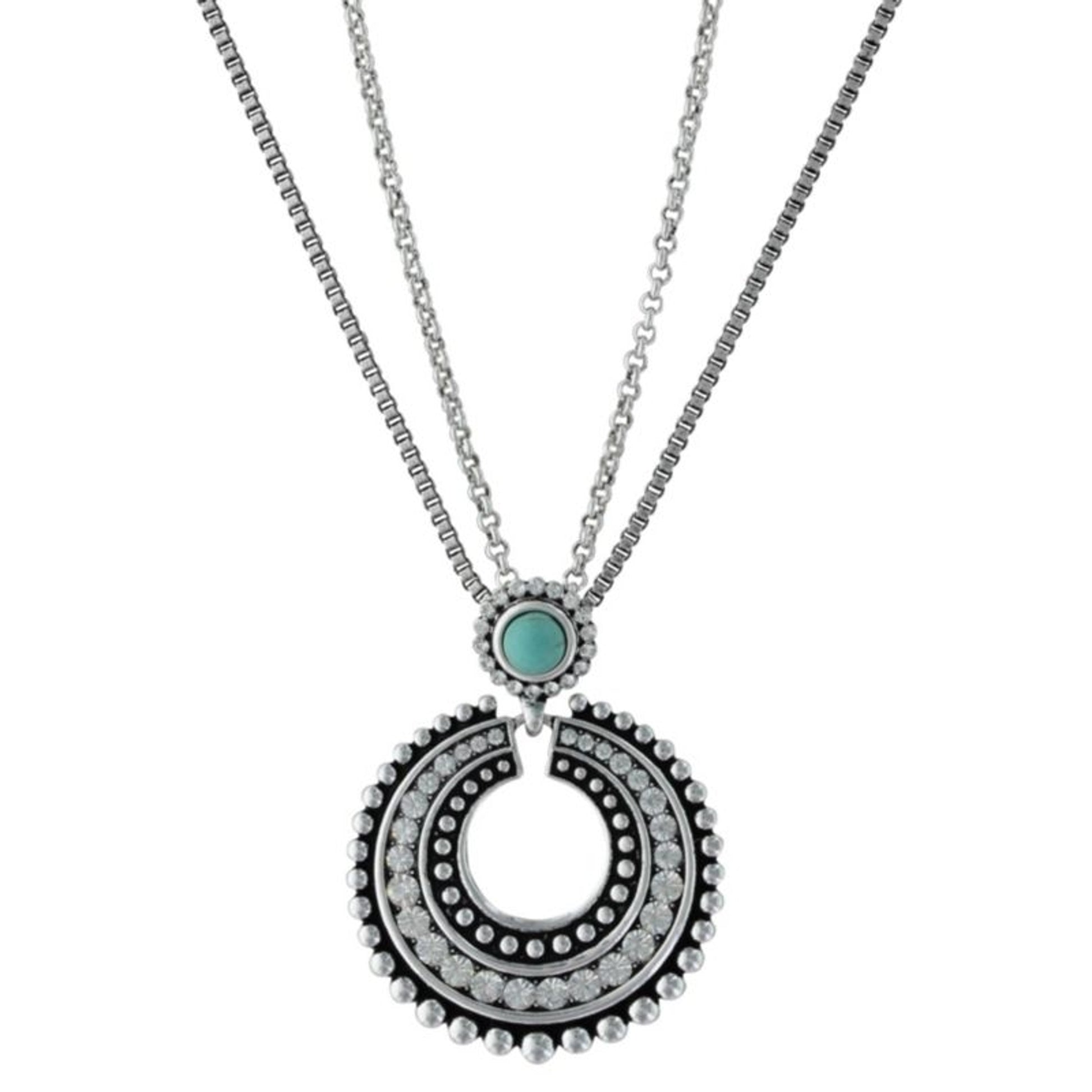 Rock 47 Retro Two Circle Drop Necklace