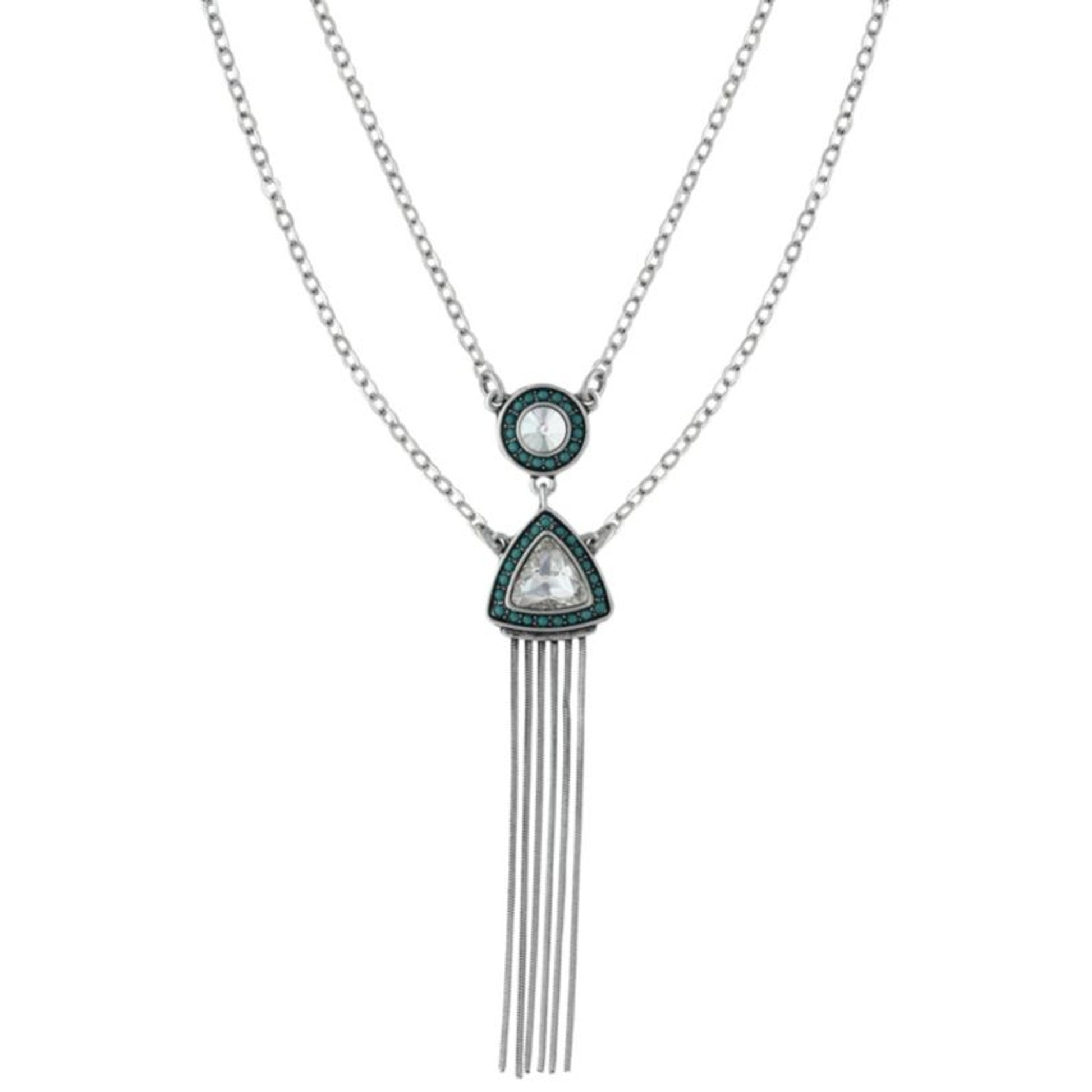 Rock 47 Retro Geometric Swag Fringe Necklace