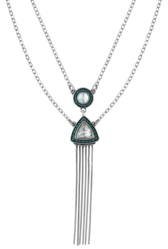 Rock 47 Retro Geometric Swag Fringe Necklace